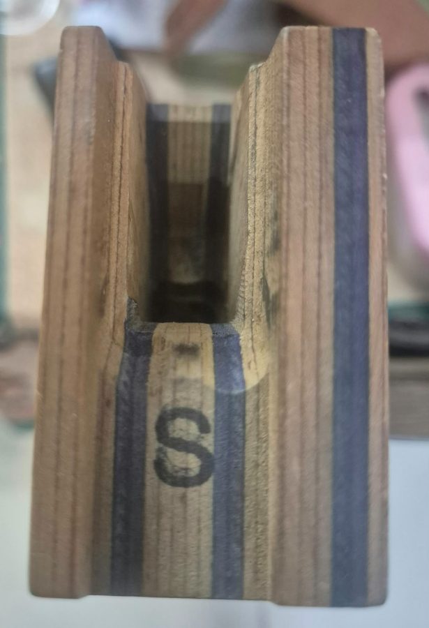 Laminated wood grip right, blue/beige, size S for GSP — photo 2
